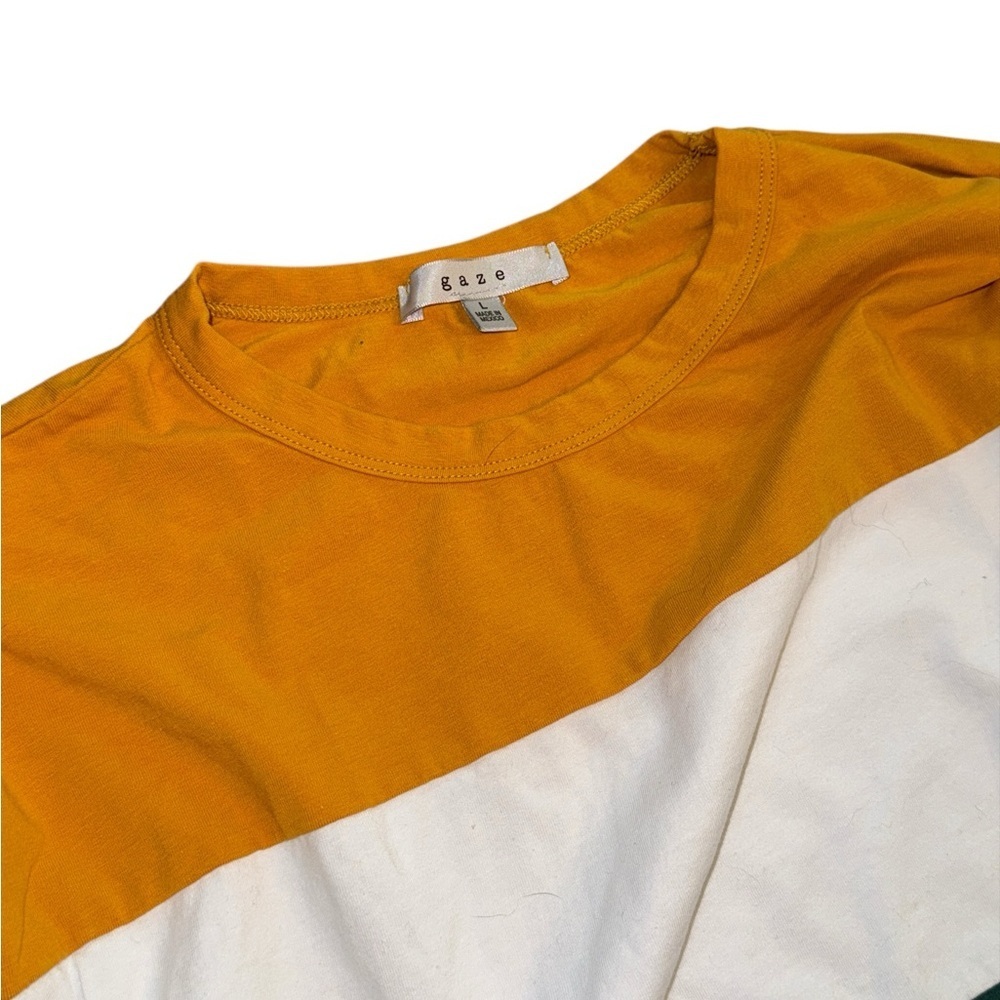 Gaze Colorblock Long Sleeve Crop Top - Picture 3 of 4